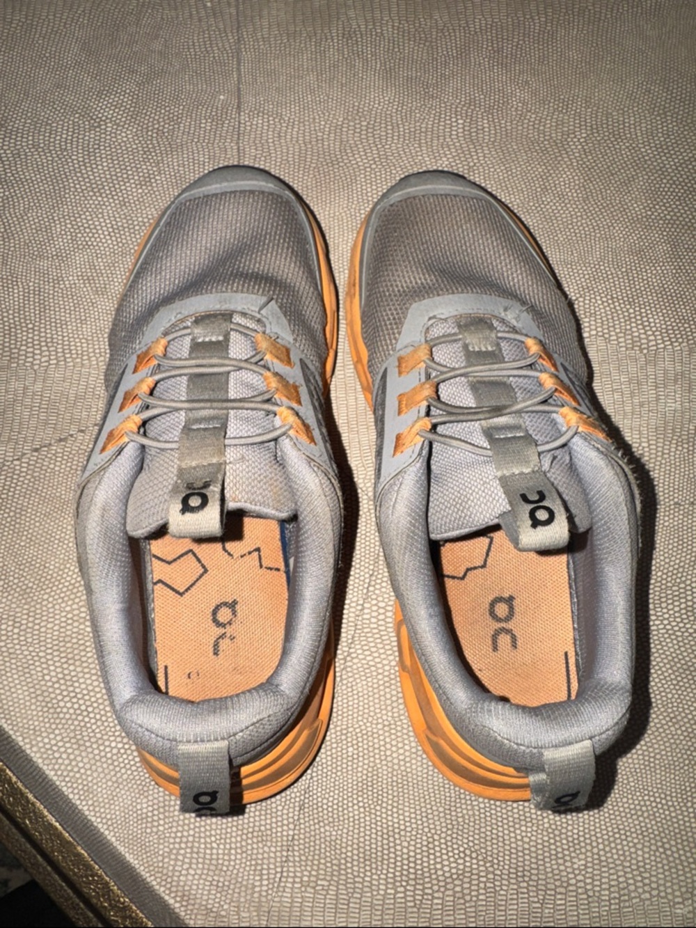 Boys OnCloud Tennis shoes
Size 1.5
Grey/orange
Used but with lots of wear left! - Picture 3 of 7